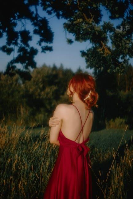 Model in a Red Backless Dress