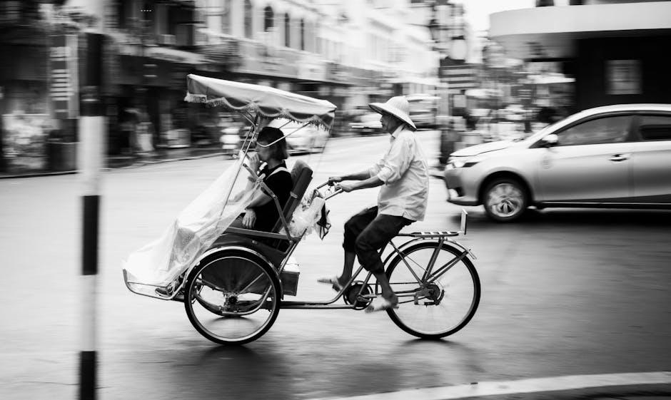 Rickshaw on Street in City