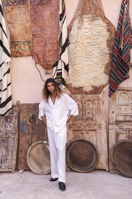 Handsome Man in White Shirt Posing by Antiques on Street