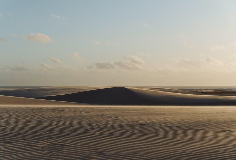 A lone person standing on top of a sand dune