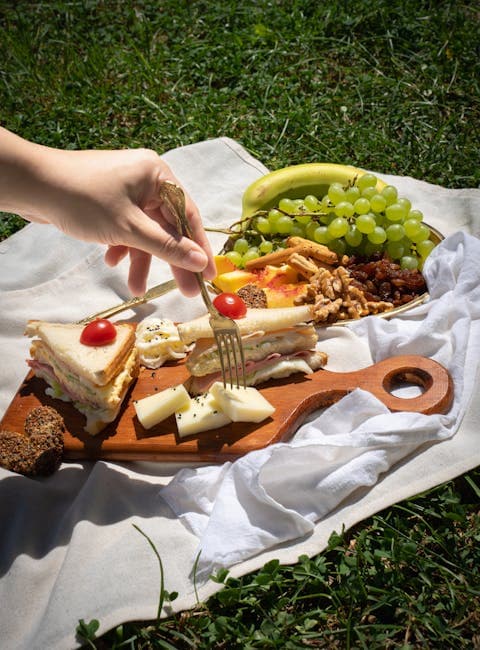 Woman with Food on a Picnic