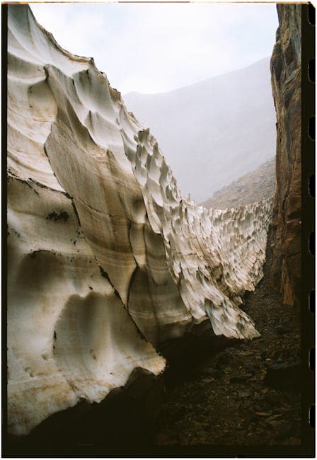 A photo of a glacier in the mountains