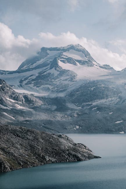 Lake and Snowcapped Mountains