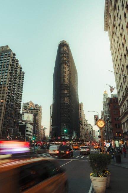 Construction in Busy New York  City 