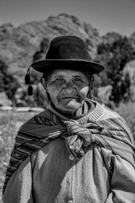 Black and White Photo of an Elderly Woman 