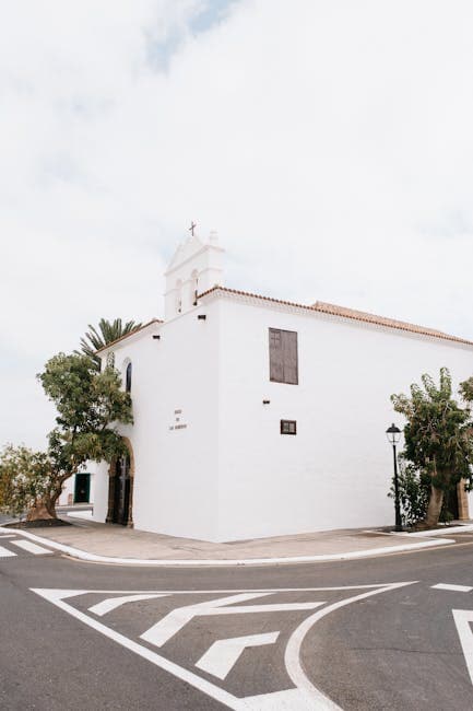 White Building of Church in Town