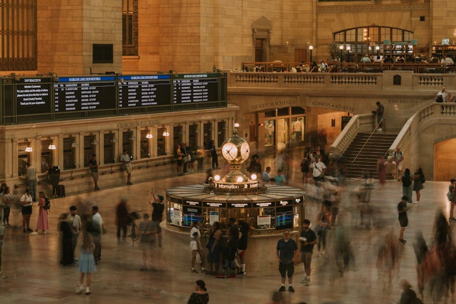 Interior of Grand Central Railway Station in New York