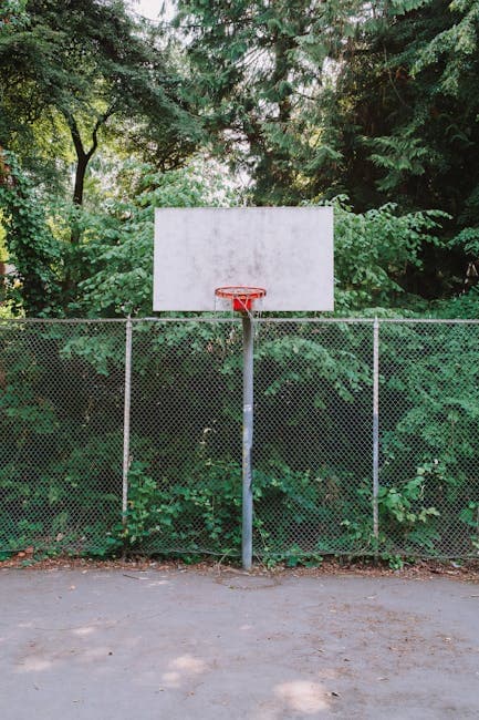 Basketball Court in a Park 