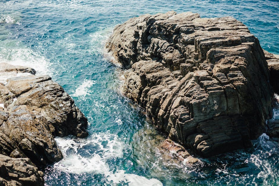 Rock Formations in Blue Sea