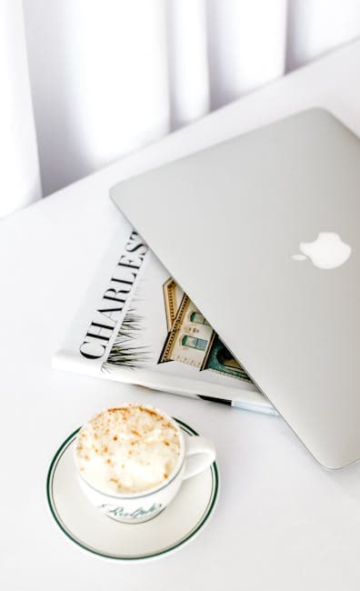 Coffee and MacBook on Table