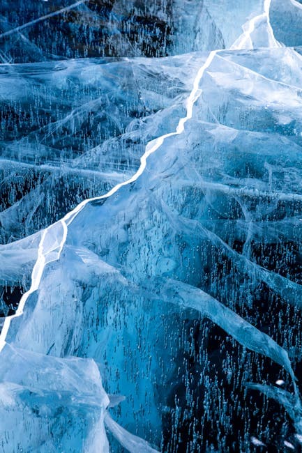 Ice Crystals on Lake Baikal in Russia