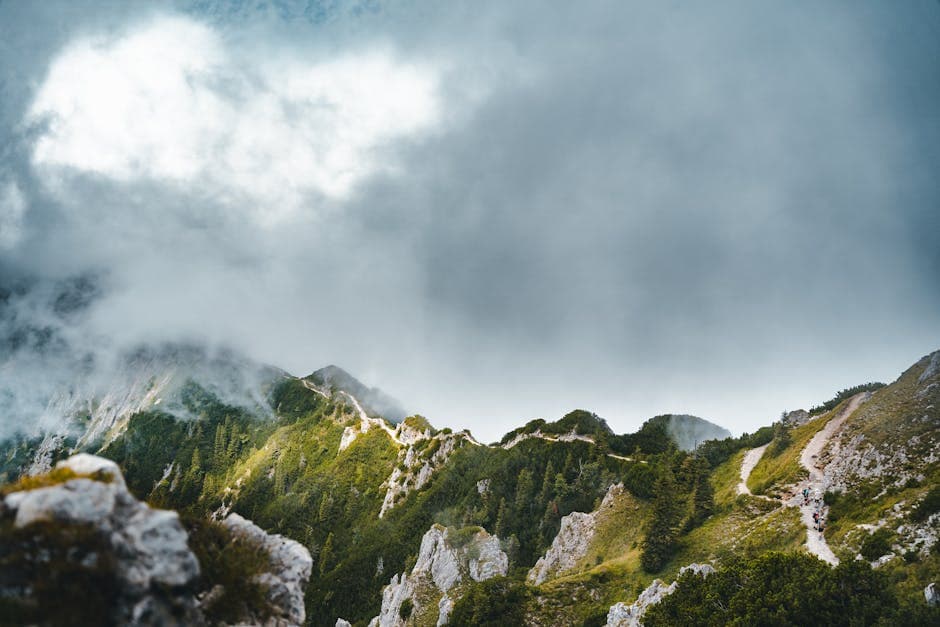 misty mountain peaks