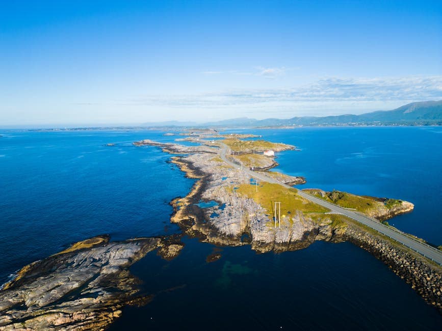 Scenic Aerial View of Atlantic Road, Norway