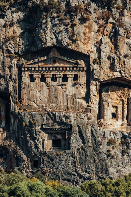 Ancient Rock Tombs in Dalyan, Türkiye