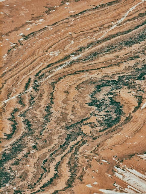 Abstract Aerial View of Rugged Desert Terrain