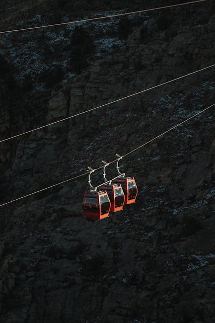 Royal Gorge Aerial Tramway over Rocky Cliffs