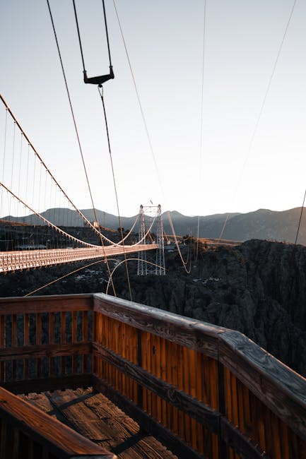 Royal Gorge Bridge at Sunset in Colorado