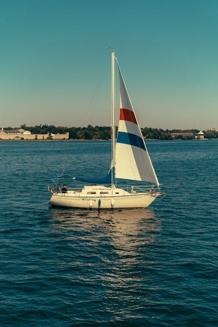 Sailboat on St. Lawrence River in Québec City