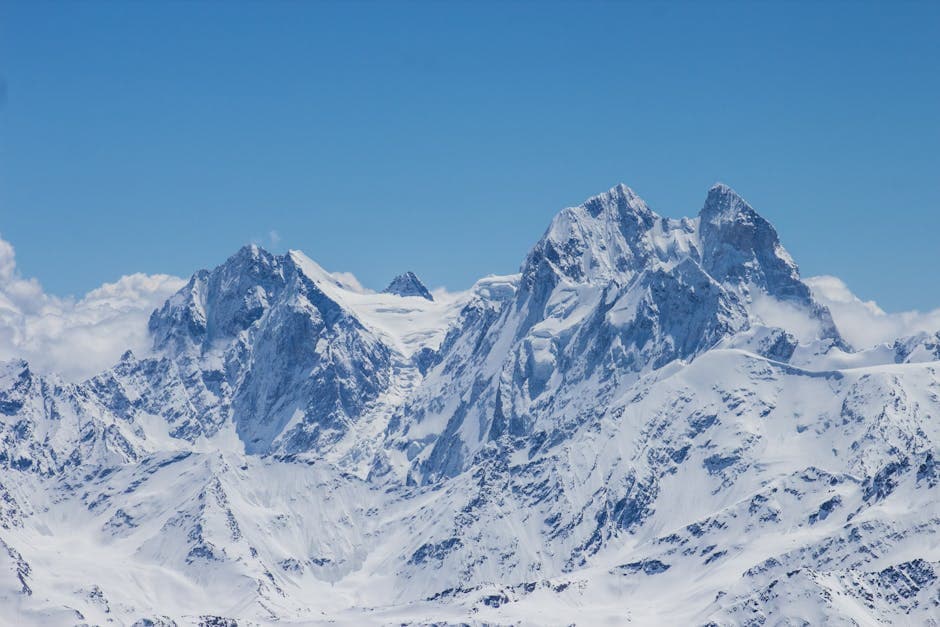 Majestic Snowy Mountain Landscape in Winter