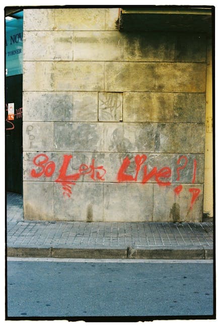 Urban Street Graffiti on Stone Wall