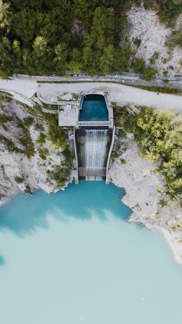 Breathtaking Aerial View of Dam in Trentino, Italy