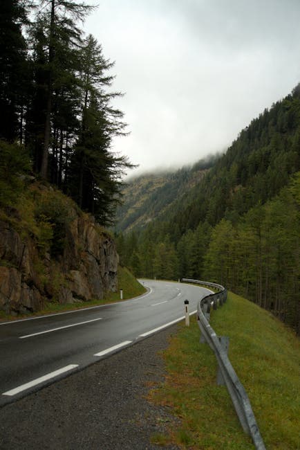 Winding Mountain Road in Soelden, Austria