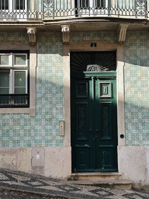 Traditional Portuguese Doorway with Azulejos