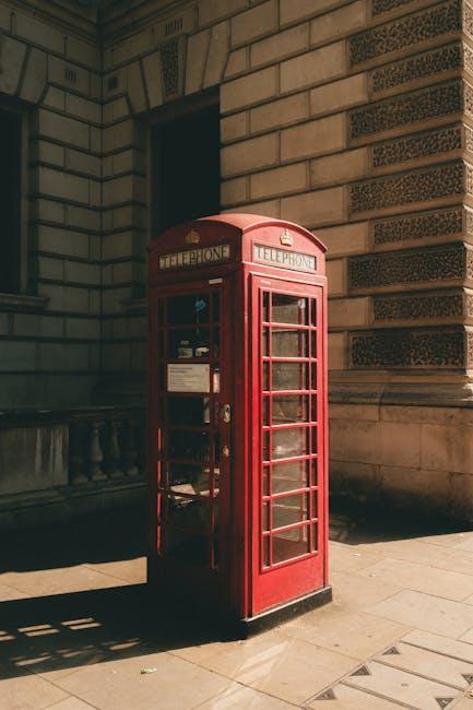 Iconic Red Telephone Box in Urban Setting