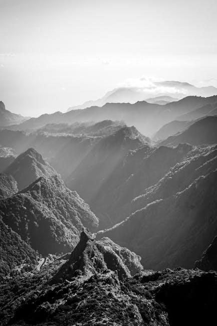 Stunning Black and White Mountain Range