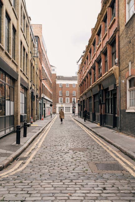 Cobbled Street in Londra, England