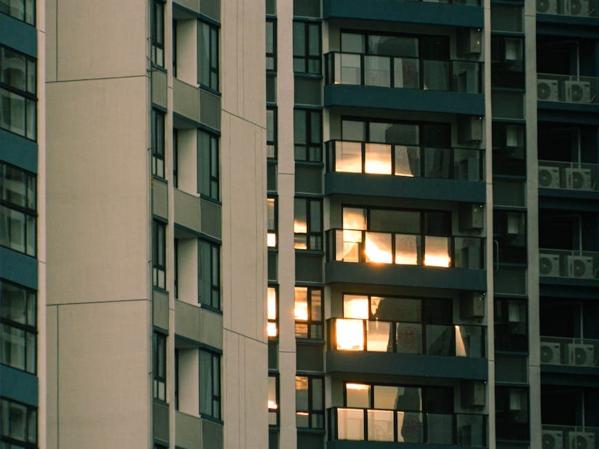 Modern High-Rise Apartments at Sunset in Zhuhai