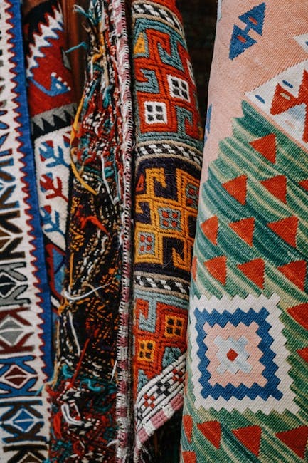 Colorful Traditional Textiles Close-Up