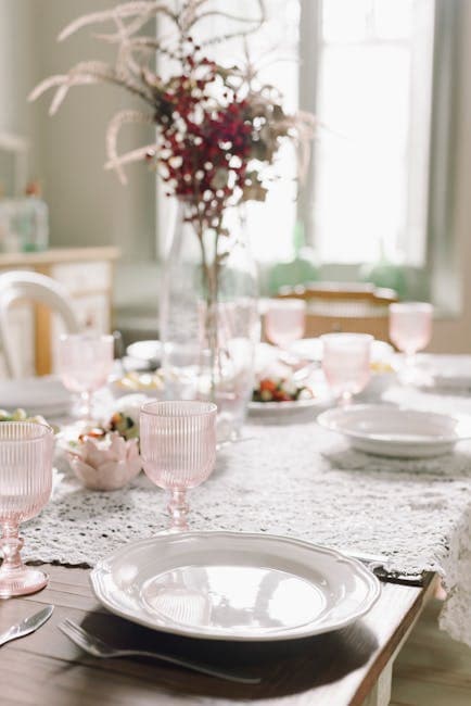 Elegant Table Setting with Soft Pink Touches