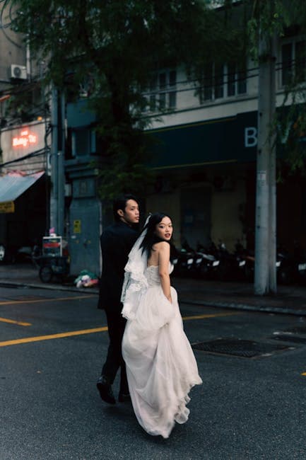 Romantic Urban Bride and Groom in the City